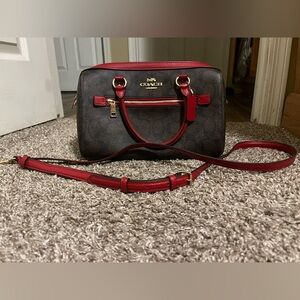 NWOT COACH RED ROWAN WITH STRAP in perfect condition with strap